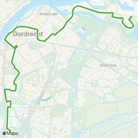 Qbuzz Staart / Papendrecht - Dordrecht CS - Amstelwijck map