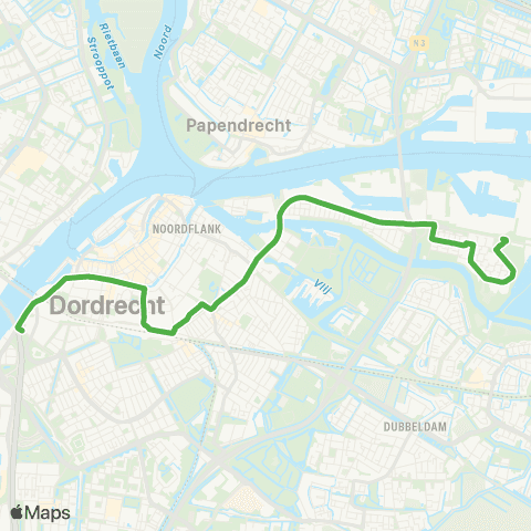 Qbuzz Staart / Papendrecht - Dordrecht CS - Centrum map