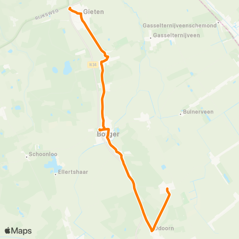 Qbuzz Exloo - Gieten map