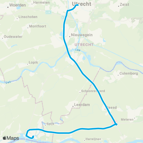 Qbuzz Gorinchem Dalem / Station - Vianen - Utrecht map