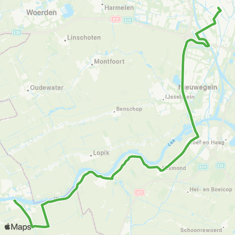 Qbuzz Utrecht - Vianen - Ameide - Nieuwpoort - Gelkenes map