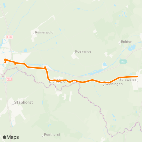 Qbuzz Zuidwolde - Meppel map