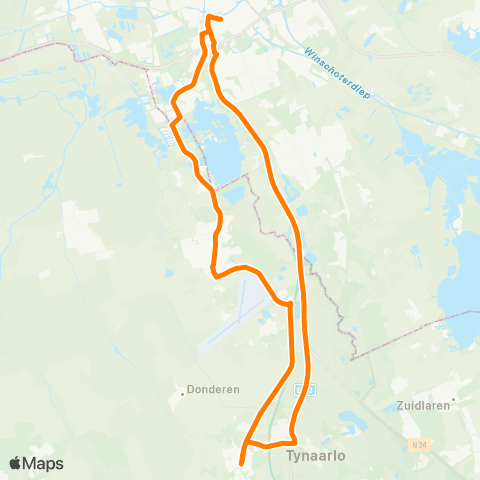Qbuzz Nachtbus Groningen - Eelde - Vries map