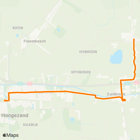 Qbuzz Buurtbus Hoogezand - Noordbroek map