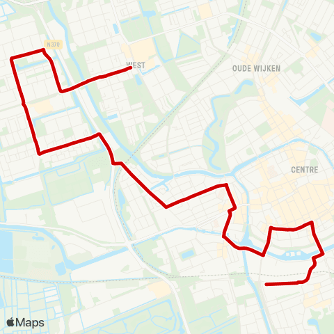 Qbuzz WKC Paddepoel - Vinkhuizen - Hoofdstation map
