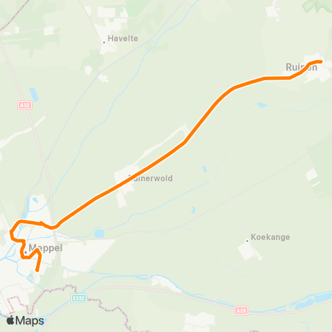 Qbuzz Nachtbus Meppel - Ruinen map
