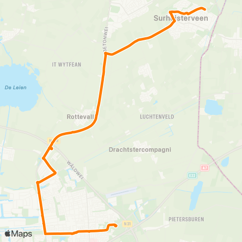 Qbuzz Buitenpost - Surhuisterveen - Drachten map