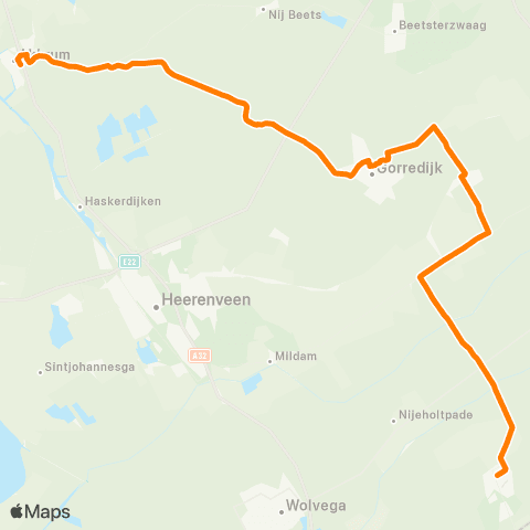 Qbuzz Akkrum - Gorredijk - Noordwolde map