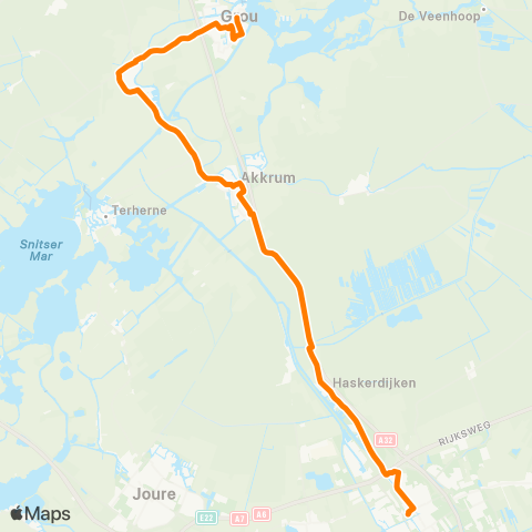 Qbuzz Heerenveen - Akkrum - Grou map