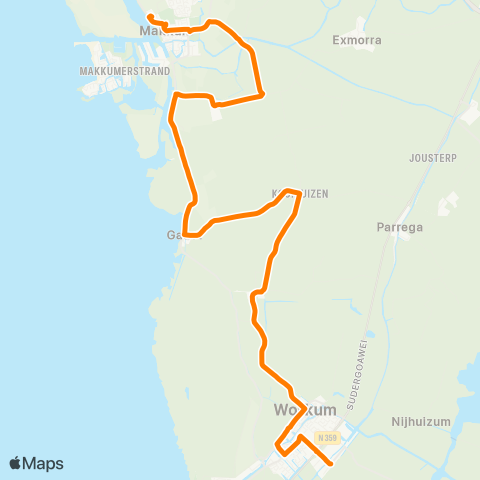 Qbuzz Makkum - Hindeloopen map