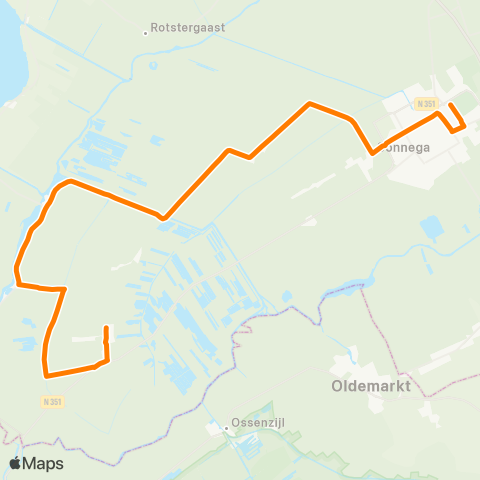 Qbuzz Wolvega - Scherpenzeel map