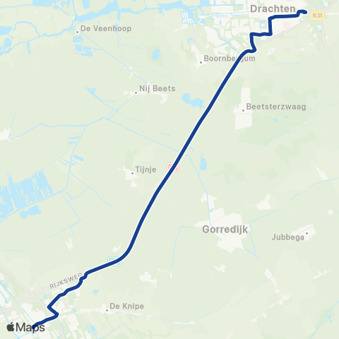 Qbuzz Leeuwarden - Drachten - Heerenveen map