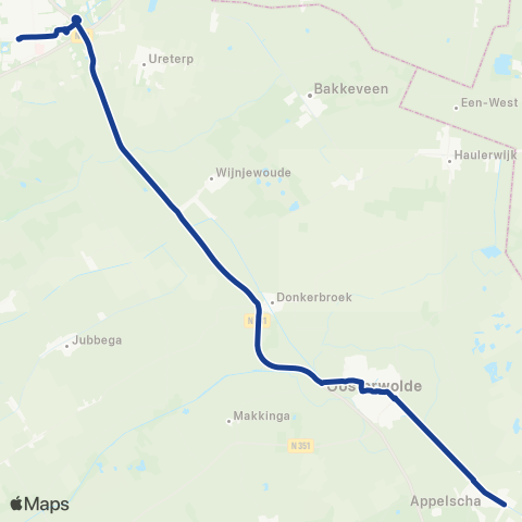 Qbuzz Drachten - Oosterwolde - Assen map