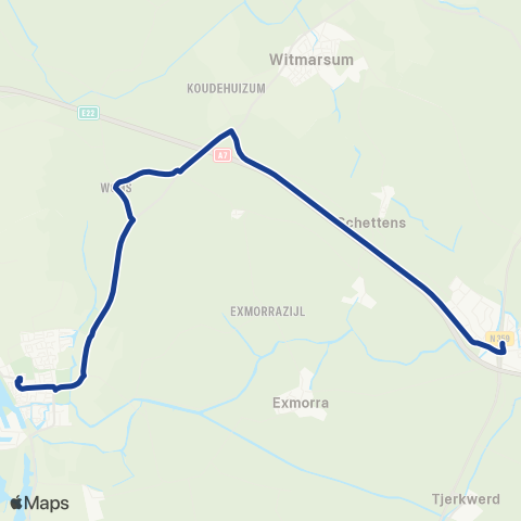 Qbuzz Makkum - Bolsward - Sneek - Heerenveen map