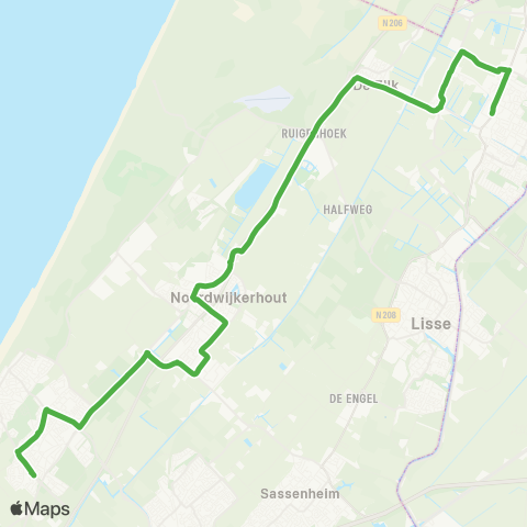 Qbuzz Nieuw-Vennep - Hillegom - Noordwijk - Leiden map