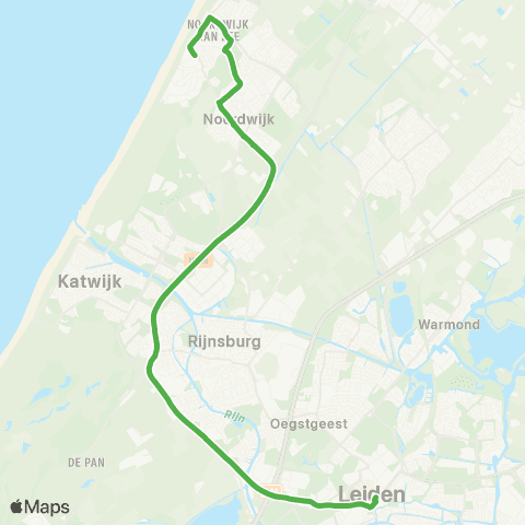 Qbuzz Noordwijk - Leiden map