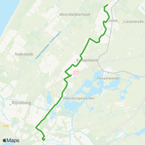Qbuzz Lisse - Warmond - Leiden map