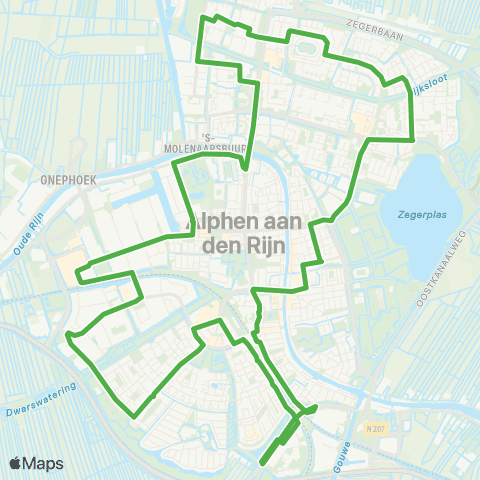 Qbuzz Ringlijn Alphen a / d Rijn map