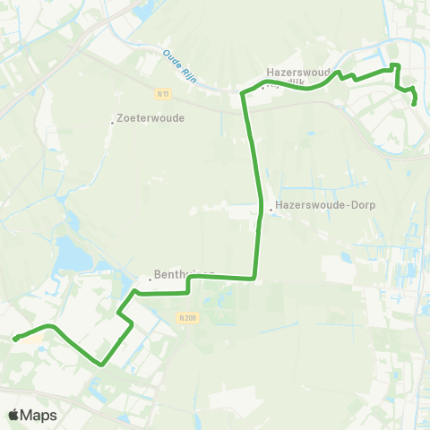 Qbuzz Zoetermeer - Alphen a / d Rijn map
