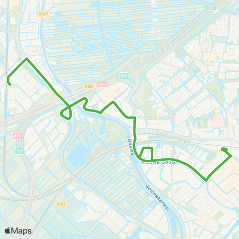 Qbuzz Waddinxveen - Gouda map
