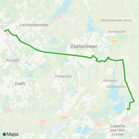 Qbuzz Den Haag - Lansingerland - Rotterdam Capelsebrug map