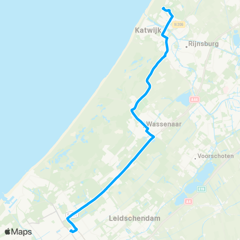 Qbuzz Noordwijk - Katwijk - Den Haag map