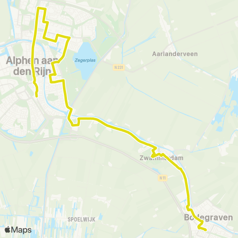 Qbuzz Bodegraven - Alphen a / d Rijn map