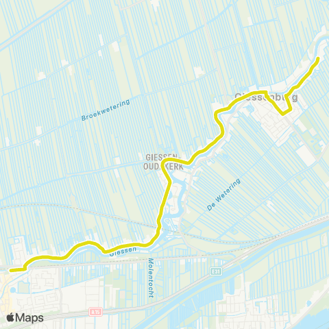 Qbuzz BestelBuzz Giessenburg / Giessen-Oudekerk map