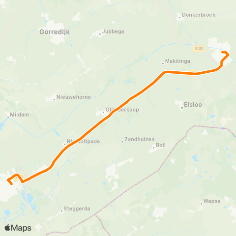 Qbuzz Wolvega - Oosterwolde map