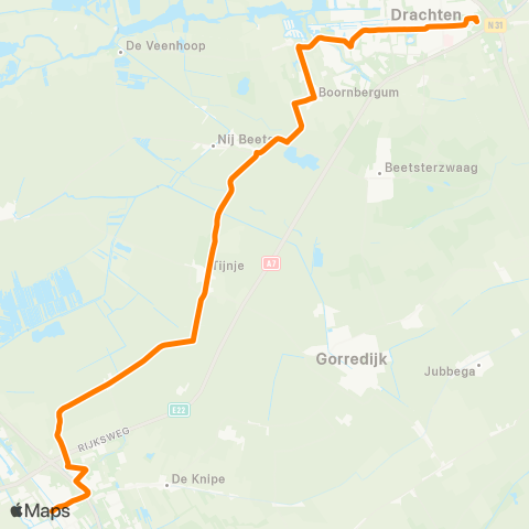 Qbuzz Heerenveen - Drachten Transferium map
