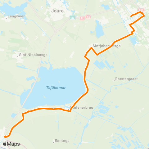 Qbuzz Lemmer - Sintjohannesga - Heerenveen map