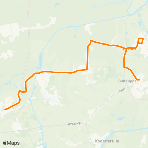 Qbuzz Buitenpost - Kollum - Feanwâlden - Leeuwarden map