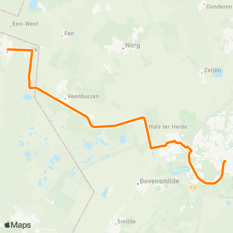 Qbuzz Drachten - Haulerwijk - Assen map