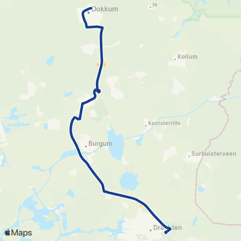 Qbuzz Dokkum - Feanwâlden - Drachten map