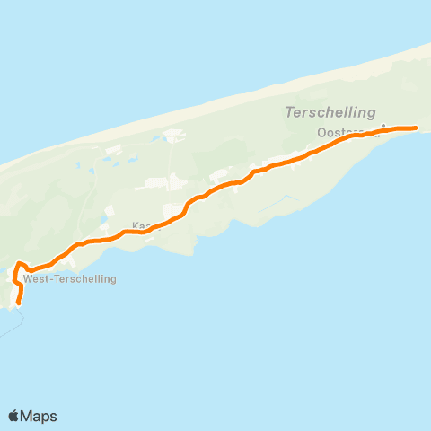Qbuzz West-Terschelling - Midsland - Oosterend map