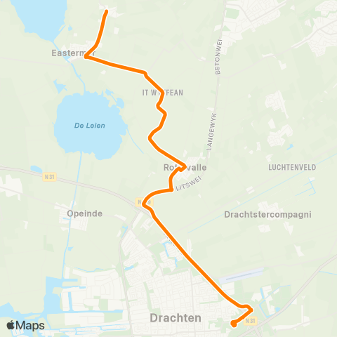 Qbuzz It Heechsân - Drachten Transferium Oost map