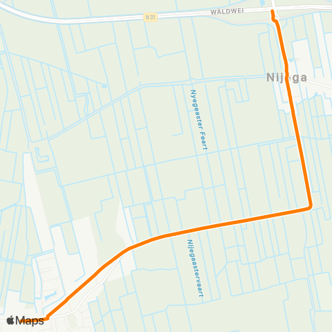 Qbuzz Oudega - Nijega Rijksweg map