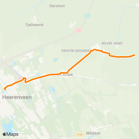 Qbuzz Jonkerslân - Heerenveen Busstation map
