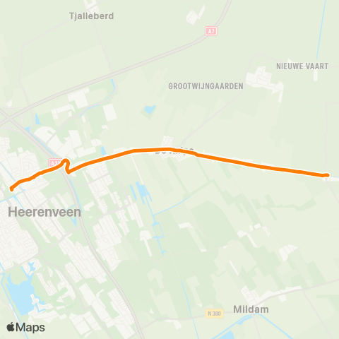 Qbuzz Bontebok - Heerenveen Busstation map