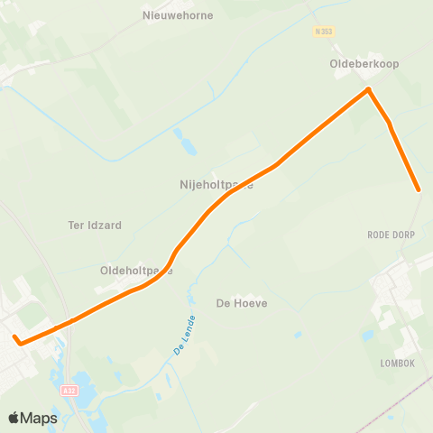 Qbuzz Zandhuizen - Wolvega Station map