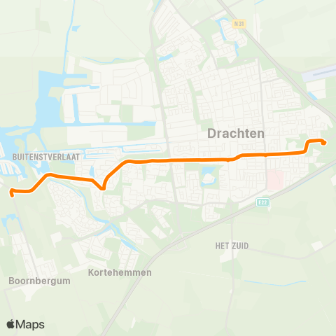 Qbuzz De Wilgen - Drachten Transferium Oost map
