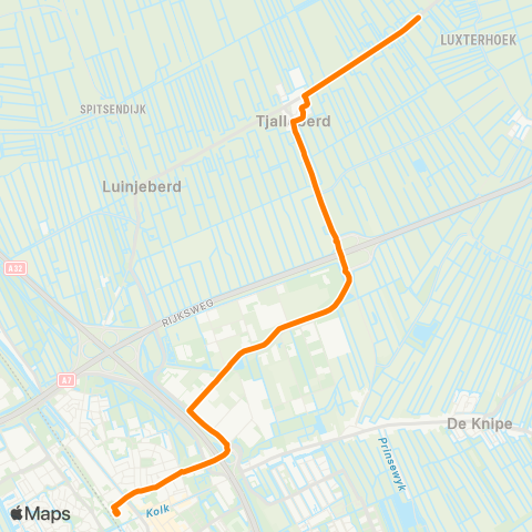Qbuzz Gersloot - Heerenveen Busstation map