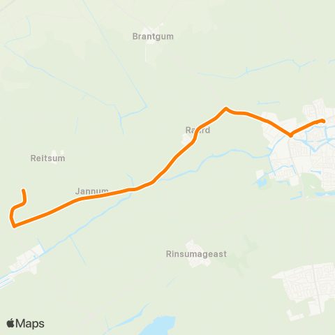 Qbuzz Jislum - Dokkum Busstation map