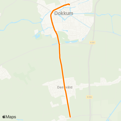 Qbuzz Broeksterwâld - Dokkum Busstation map
