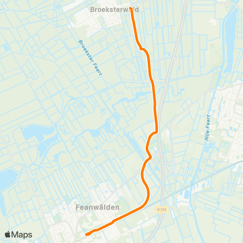 Qbuzz Broeksterwâld - Feanwâlden Station map