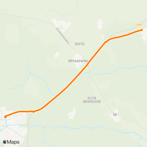 Qbuzz Eanjum - Dokkum Busstation map