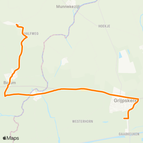 Qbuzz Warfstermolen - Grijpskerk Station map