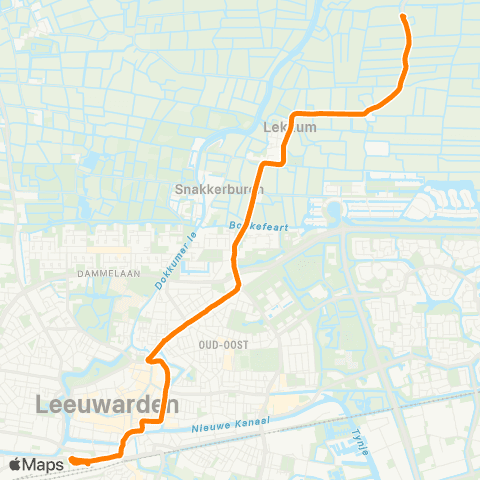 Qbuzz Miedum - Leeuwarden Busstation map