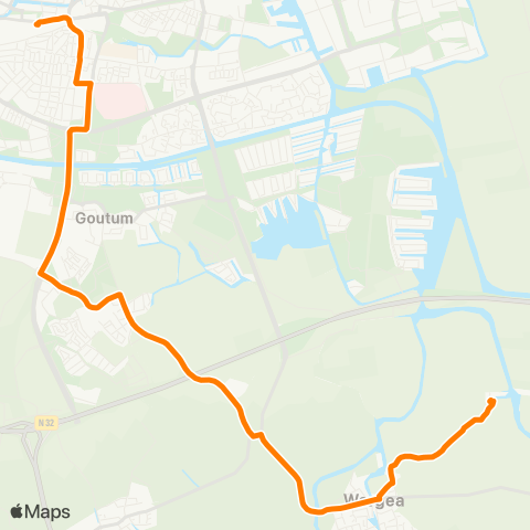 Qbuzz Warstiens - Leeuwarden Busstation map