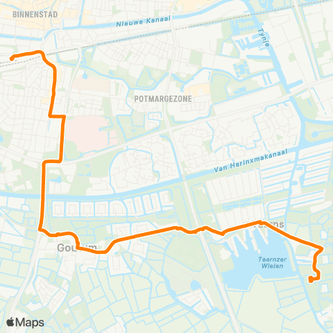 Qbuzz Hempens - Leeuwarden Busstation map